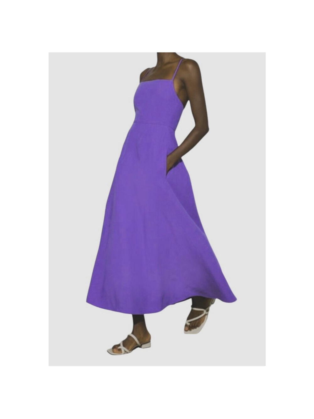 Maura Hoffman Verona purple criss cross back apron dress size 0/adjustable